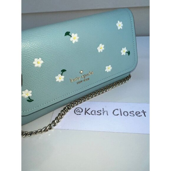 Kate Spade crossbody & convertible clutch wallet darcy embroidered chain bag - Picture 4 of 12